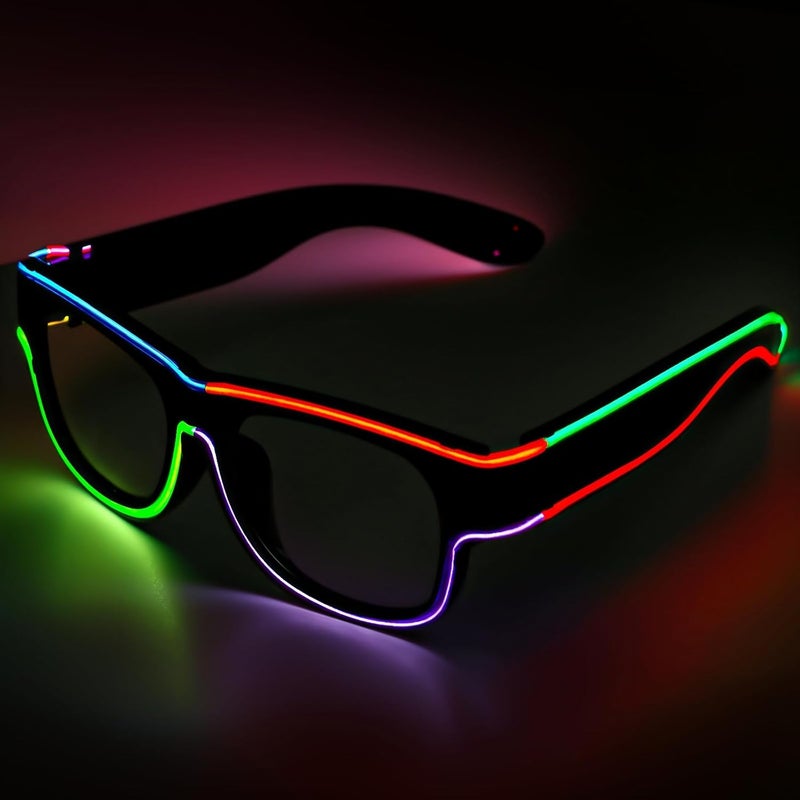 Xgood LED Glasses Multi-Color (8 Colors) Light Up Glasses w/o Wires Neon Glow Glasses for KTV, EDM, Rave Parties and Cosplay - Image 1
